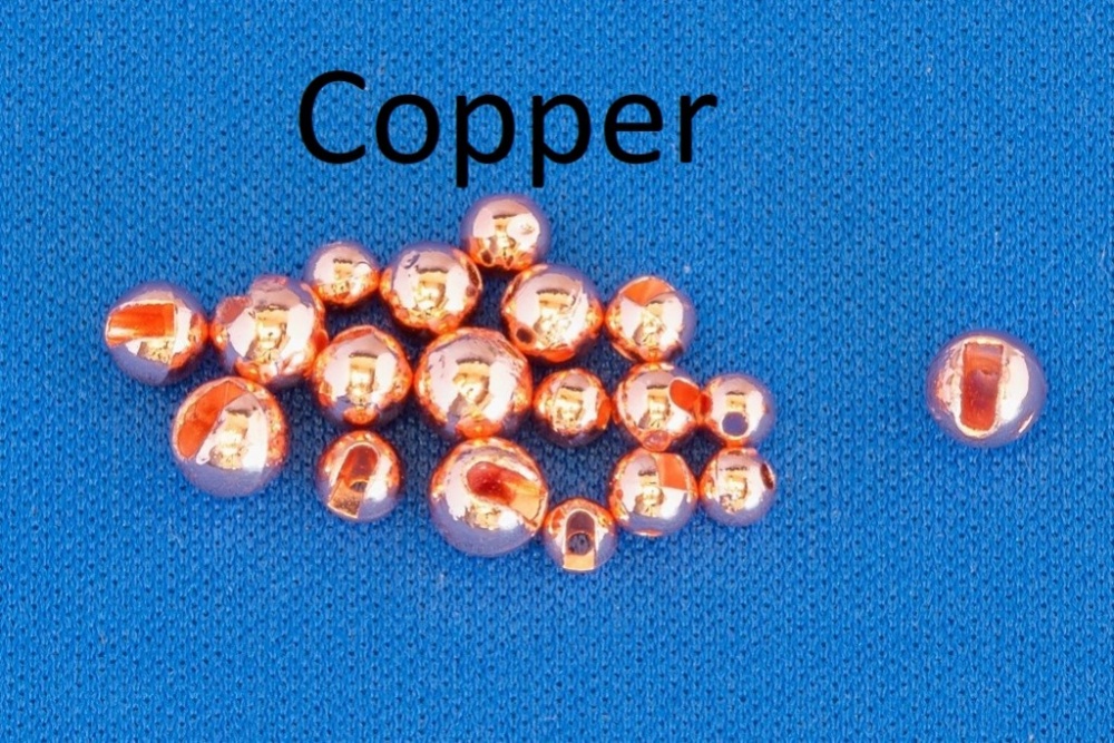Veniard Tungsten Beads Slotted 4mm Medium Copper Fly Tying Materials